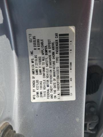 1HGCR2F72DA132973 - 2013 HONDA ACCORD EX ვერცხლისფერი ფოტო 12