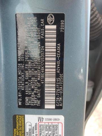 4T1BE46K17U535704 - 2007 TOYOTA CAMRY CE 蓝色 照片 13