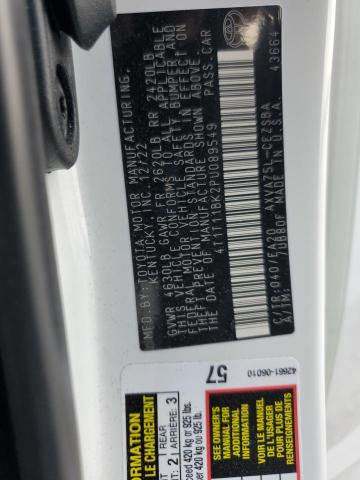 4T1T11BK2PU089549 - 2023 TOYOTA CAMRY SE NIGHT SHADE WHITE photo 12