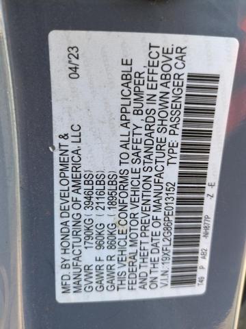 19XFL2G86PE013152 - 2023 HONDA CIVIC SPORT GRAY photo 13