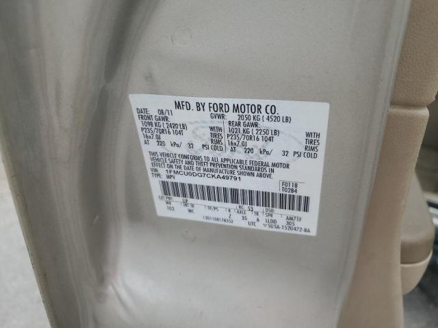 1FMCU0DG7CKA49791 - 2012 FORD ESCAPE XLT Qəhvəyi foto 12