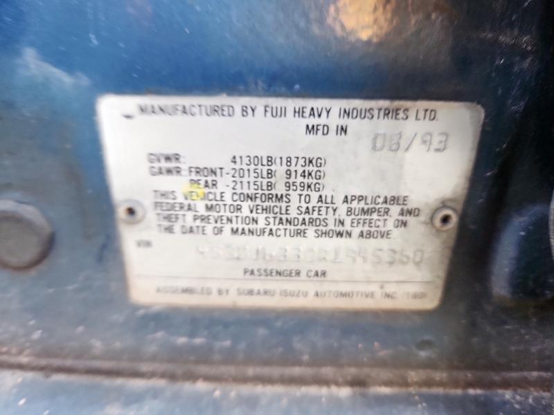 4S3BJ6330R1945360 - 1994 SUBARU LEGACY L შავი ფოტო 12