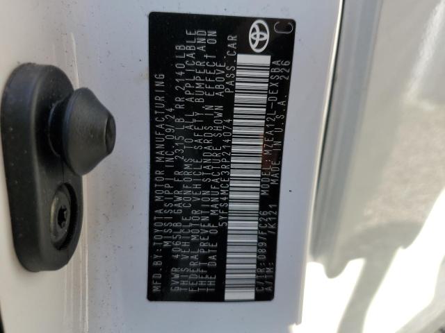 5YFS4MCE3RP214074 - 2024 TOYOTA COROLLA SE أبيض صورة 13