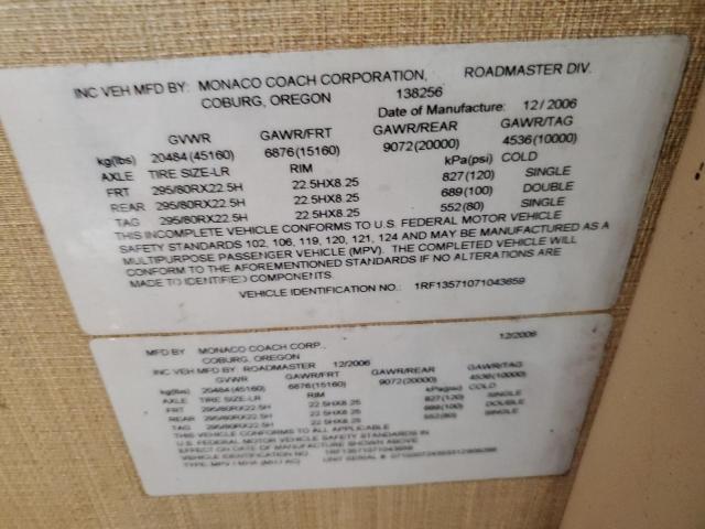 1RF13571071043659 - 2007 ROADMASTER RAIL MONOCOQUE Brązowy zdjęcie 10