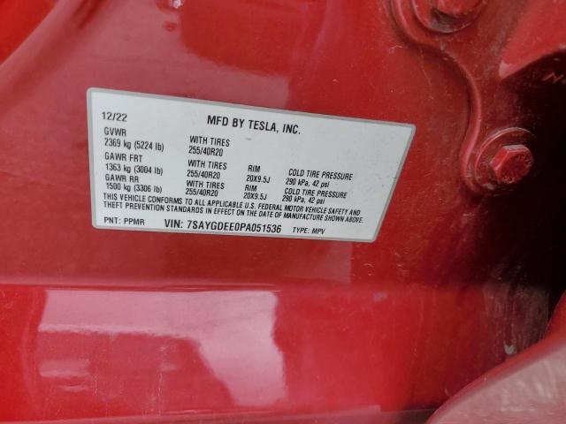 7SAYGDEE0PA051536 - 2023 TESLA MODEL Y Qırmızı foto 12