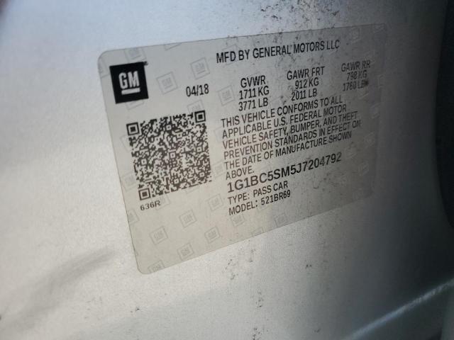 1G1BC5SM5J7204792 - 2018 CHEVROLET CRUZE LS Gümüş foto 12