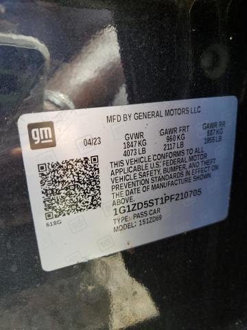 1G1ZD5ST1PF210705 - 2023 CHEVROLET MALIBU LT BLACK photo 12