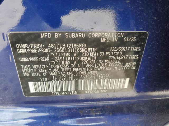 JF2GUHDC2S8231669 - 2025 SUBARU CROSSTREK PREMIUM ლურჯი ფოტო 13