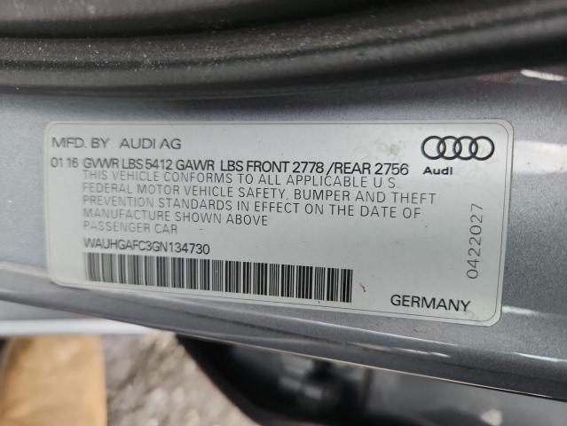 WAUHGAFC3GN134730 - 2016 AUDI A6 PRESTIGE Srebrny zdjęcie 12