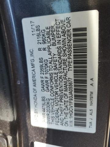 1HGCV1F93JA055677 - 2018 HONDA ACCORD TOURING 灰色 照片 12