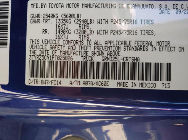 3TYRZ5CN1PT025826 - 2023 TOYOTA TACOMA ACCESS CAB ლურჯი ფოტო 10
