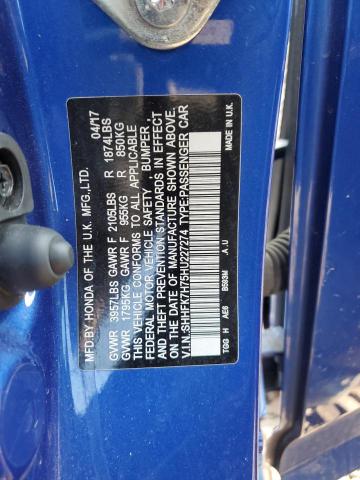 SHHFK7H75HU227274 - 2017 HONDA CIVIC EXL 蓝色 照片 13