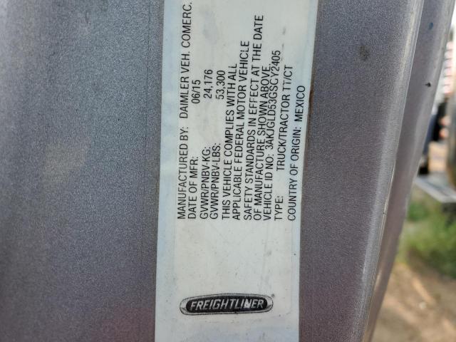 3AKJGLD53GSGY2405 - 2016 FREIGHTLINER CASCADIA 1 GRAY photo 10