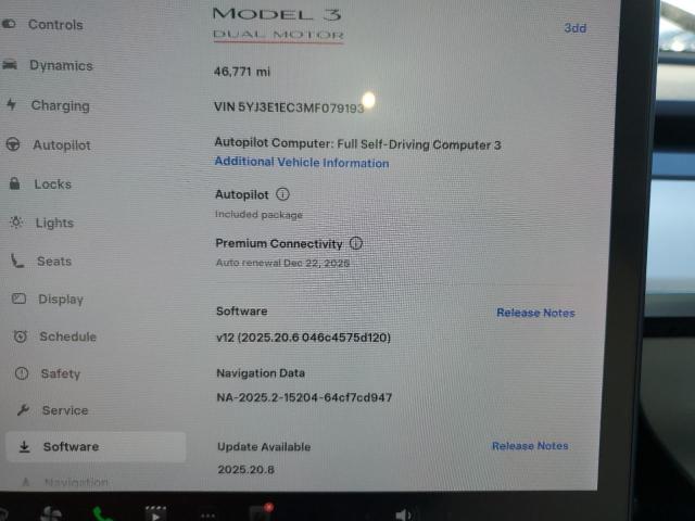 5YJ3E1EC3MF079193 - 2021 TESLA MODEL 3 Ağ foto 9