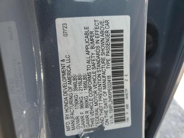 19XFL2H8XPE022418 - 2023 HONDA CIVIC SPORT 灰色 照片 12