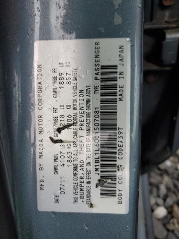 JM1BL1L60C1507081 - 2012 MAZDA 3 S GREEN photo 12