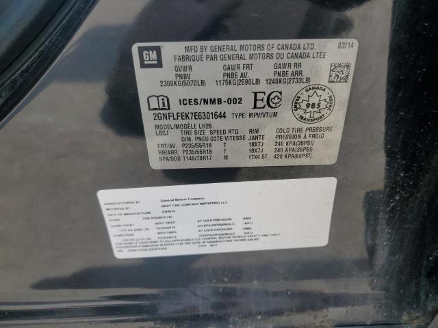 2GNFLFEK7E6301644 - 2014 CHEVROLET EQUINOX LT BLACK photo 13