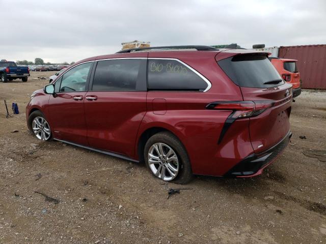 5TDDSKFC5MS010406 - 2021 TOYOTA SIENNA XSE RED photo 2