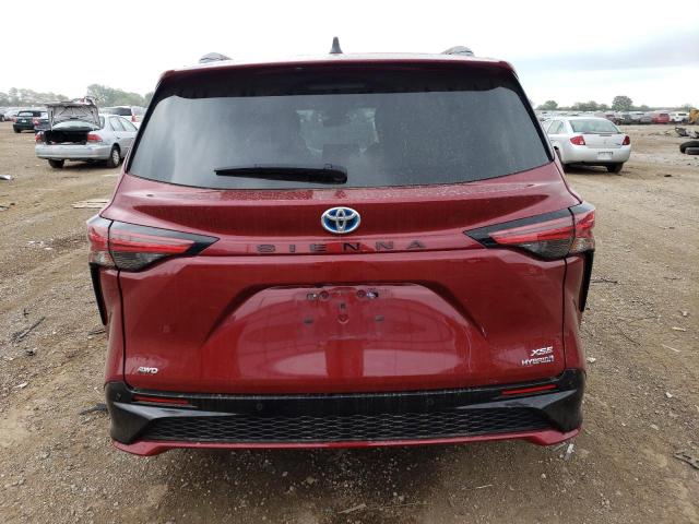 5TDDSKFC5MS010406 - 2021 TOYOTA SIENNA XSE RED photo 6