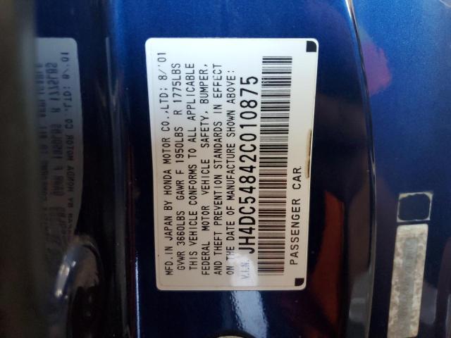 JH4DC54842C010875 - 2002 ACURA RSX BLUE photo 12