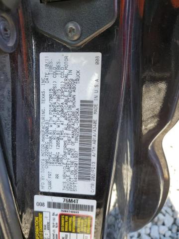 5TFTX4CN9CX011937 - 2012 TOYOTA TACOMA ACCESS CAB შავი ფოტო 12