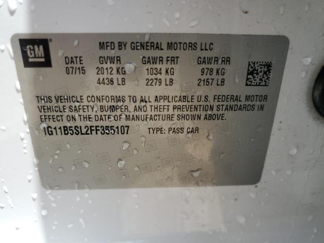 1G11B5SL2FF355107 - 2015 CHEVROLET MALIBU LS Beyaz fotoğraf 13