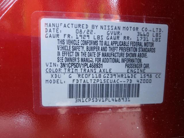 3N1CP5DV1PL468931 - 2023 NISSAN KICKS SR RED photo 14