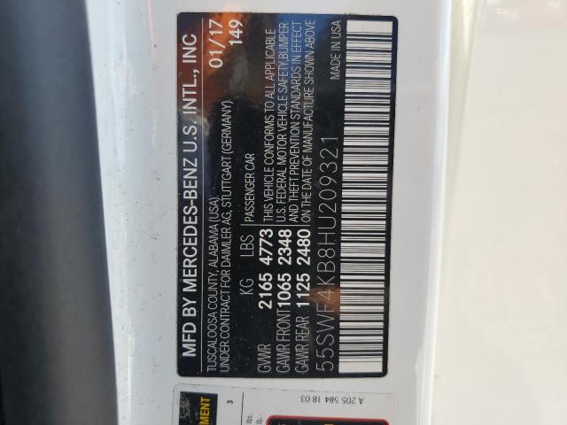 55SWF4KB8HU209321 - 2017 MERCEDES-BENZ C 300 4MATIC WHITE photo 13