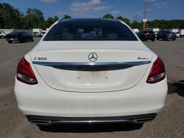 55SWF4KB8HU209321 - 2017 MERCEDES-BENZ C 300 4MATIC WHITE photo 6