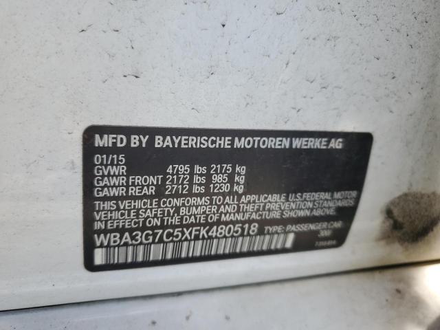 WBA3G7C5XFK480518 - 2015 BMW 328 XI 白色 照片 12
