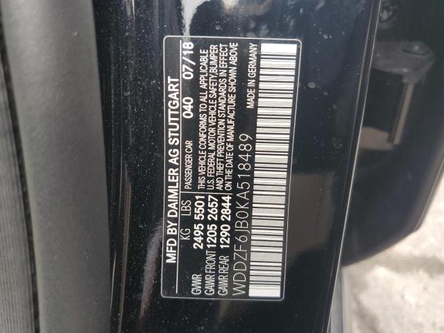 WDDZF6JB0KA518489 - 2019 MERCEDES-BENZ E 450 4MATIC BLACK photo 12