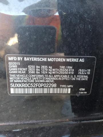 5UXKR0C52F0P02298 - 2015 BMW X5 XDRIVE35I BLACK photo 12