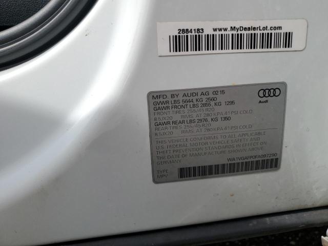WA1VGAFP0FA097290 - 2015 AUDI SQ5 PRESTIGE WHITE photo 13