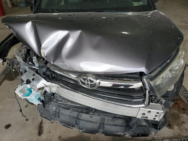 5TDJKRFH9GS228618 - 2016 TOYOTA HIGHLANDER XLE ნაცრისფერი ფოტო 12