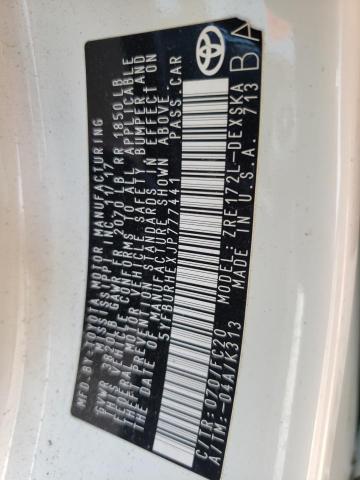 5YFBURHEXJP777441 - 2018 TOYOTA COROLLA L თეთრი ფოტო 12