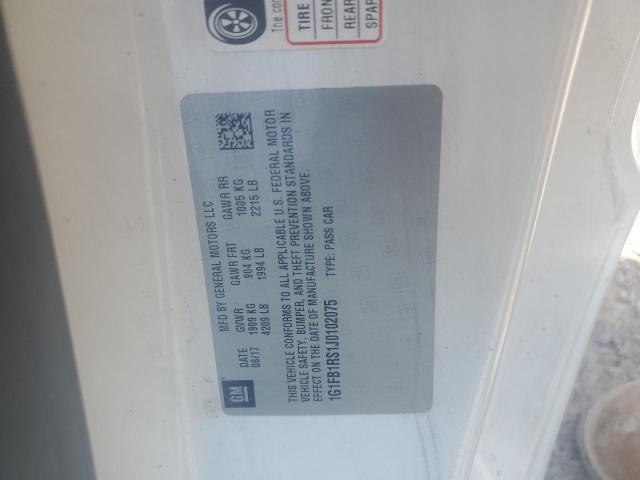 1G1FB1RS1J0102075 - 2018 CHEVROLET CAMARO LT WHITE photo 12