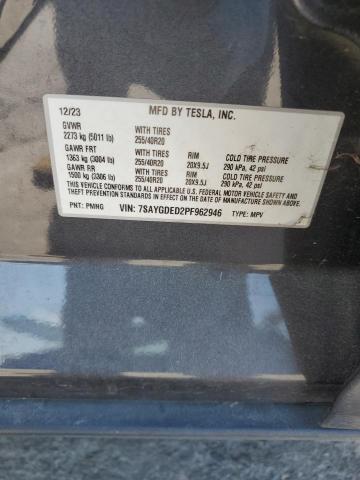 7SAYGDED2PF962946 - 2023 TESLA MODEL Y Сірий фото 13