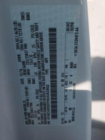 1FMCU0GD7HUC63502 - 2017 FORD ESCAPE SE თეთრი ფოტო 13