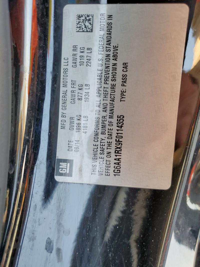 1G6AA1RX9F0114355 - 2015 CADILLAC ATS შავი ფოტო 12