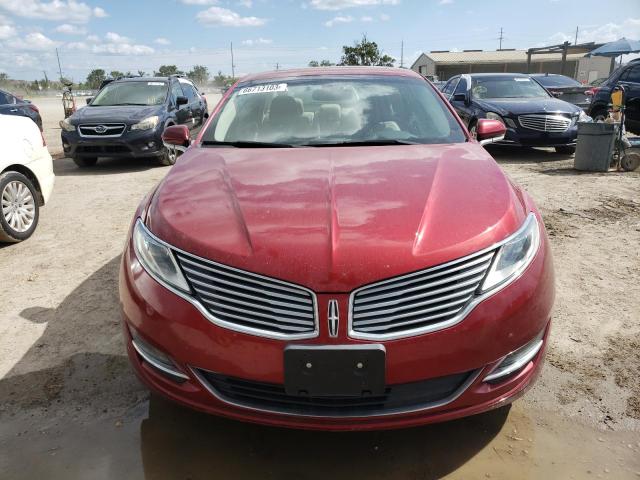 3LN6L2G94GR625735 - 2016 LINCOLN MKZ RED photo 5