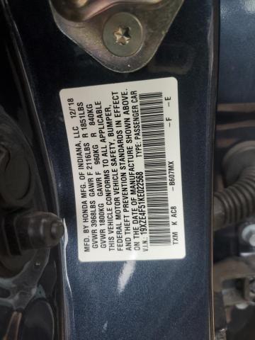 19XZE4F51KE022568 - 2019 HONDA INSIGHT EX Көк фото 12