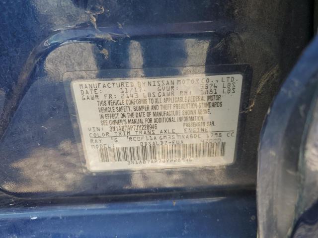 3N1AB7AP7JY228946 - 2018 NISSAN SENTRA S BLUE photo 12