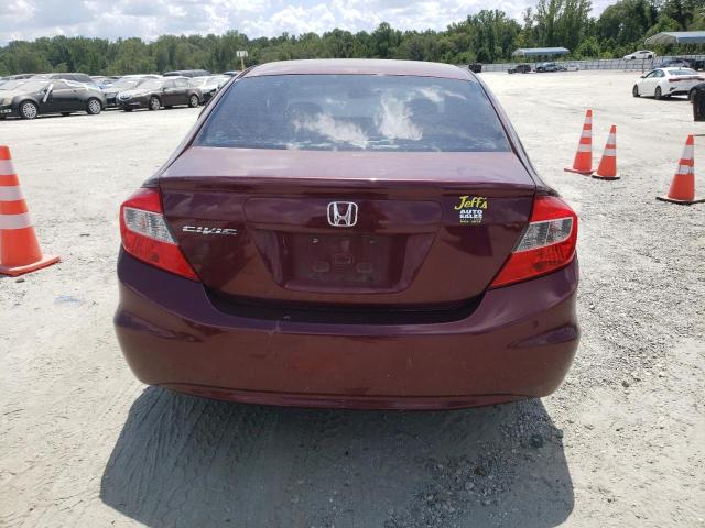 19XFB2F56CE095064 - 2012 HONDA CIVIC LX ბურგუნდია ფოტო 6