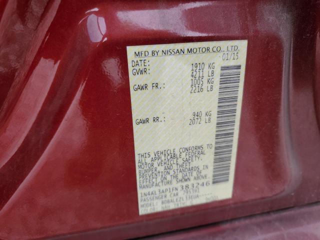 1N4AL3AP1FN383246 - 2015 NISSAN ALTIMA 2.5 RED photo 10