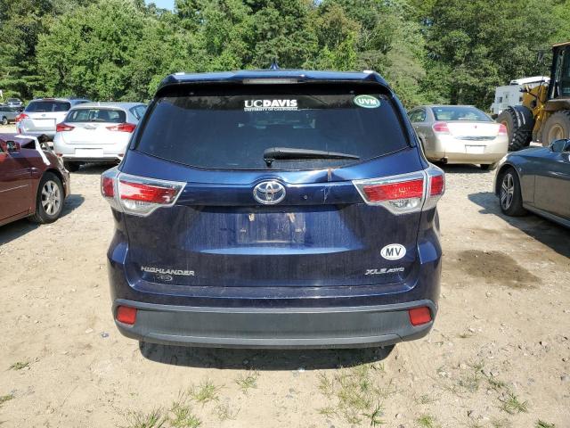 5TDJKRFH7GS285450 - 2016 TOYOTA HIGHLANDER XLE BLUE photo 6