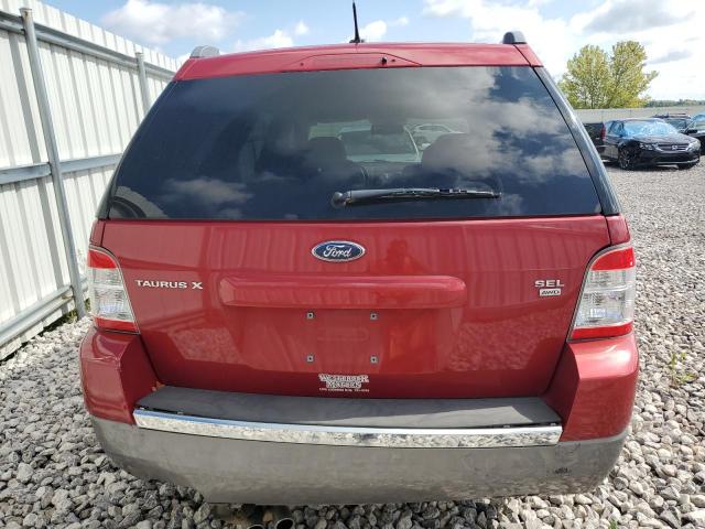 1FMDK05W39GA05220 - 2009 FORD TAURUS X SEL RED photo 6