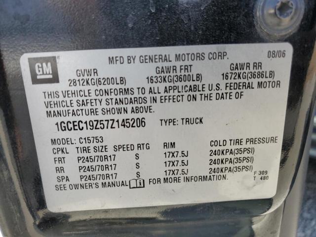 1GCEC19Z57Z145206 - 2007 CHEVROLET SILVERADO C1500 CLASSIC Qara foto 12