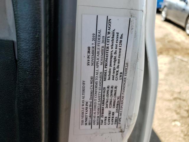 ZFBHRFAB8K6M11628 - 2019 RAM PROMASTER 白色 照片 13