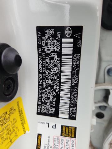 JTNK4RBE3K3058014 - 2019 TOYOTA COROLLA SE თეთრი ფოტო 13