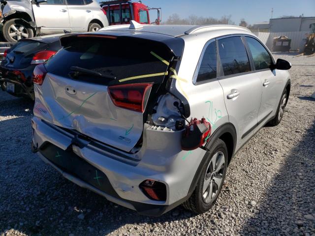 KNDCB3LC4L5442933 - 2020 KIA NIRO LX SILVER photo 4